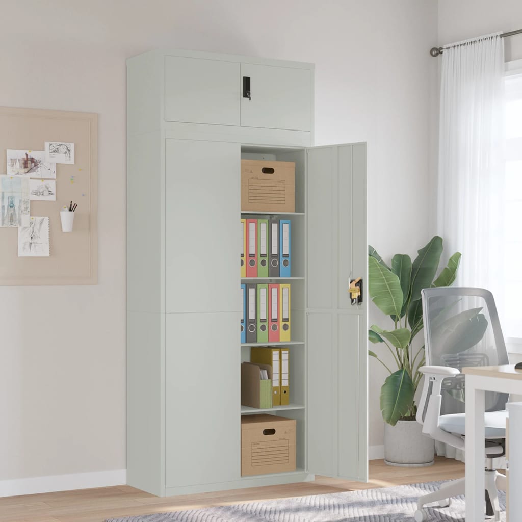 vidaXL Filing Cabinet 90x40x110 cm Steel White