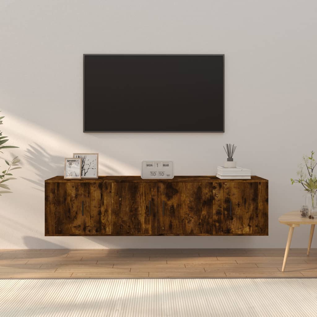 vidaXL 3-delige Tv-meubelset bewerkt hout wit