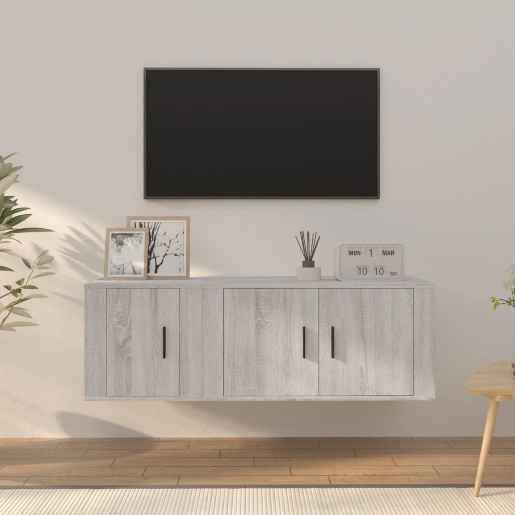 vidaXL 2-delige Tv-meubelset bewerkt hout wit