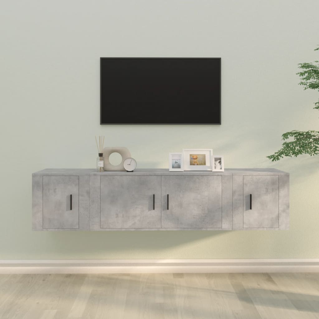 vidaXL 3-delige Tv-meubelset bewerkt hout wit