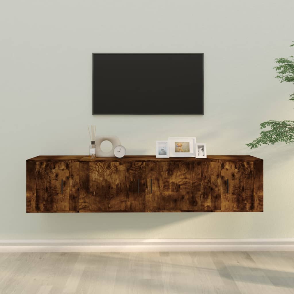 vidaXL 3-delige Tv-meubelset bewerkt hout wit