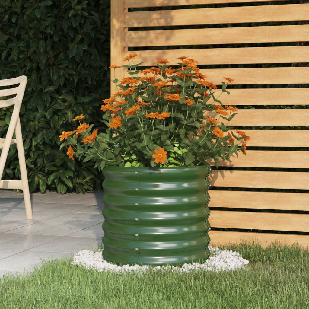 vidaXL Plantenbak 40x40x36 cm gegalvaniseerd staal groen