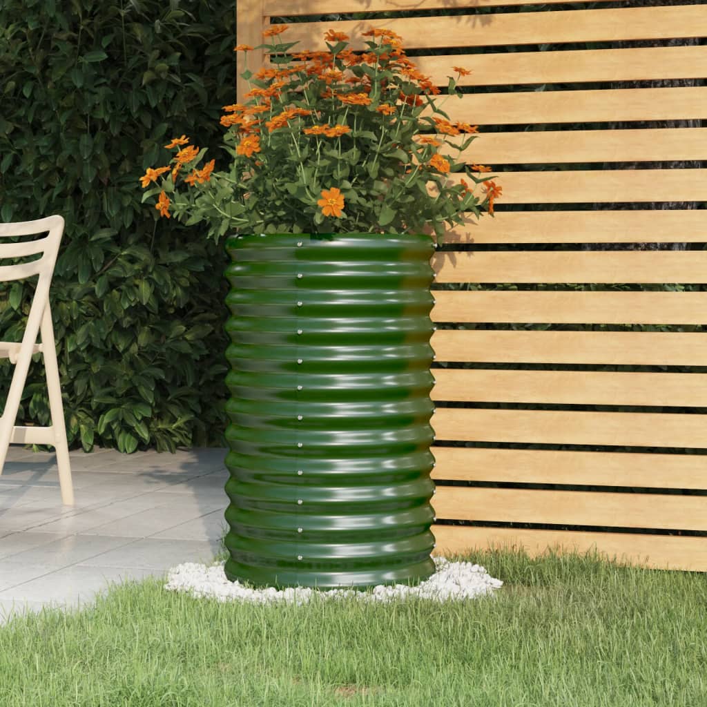 vidaXL Plantenbak 40x40x36 cm gegalvaniseerd staal groen