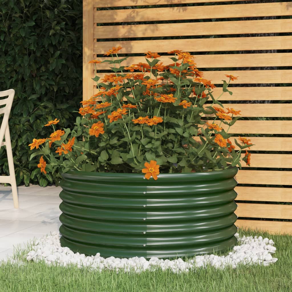 vidaXL Plantenbak 40x40x36 cm gegalvaniseerd staal groen