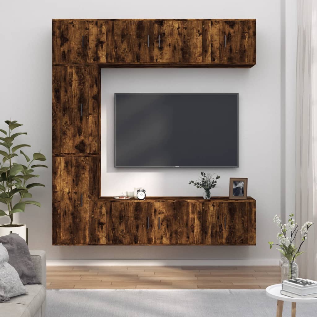 vidaXL 7-delige Tv-meubelset bewerkt hout wit