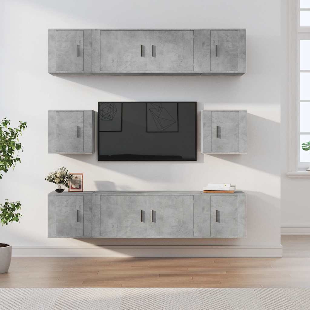 vidaXL 8-delige Tv-meubelset bewerkt hout wit