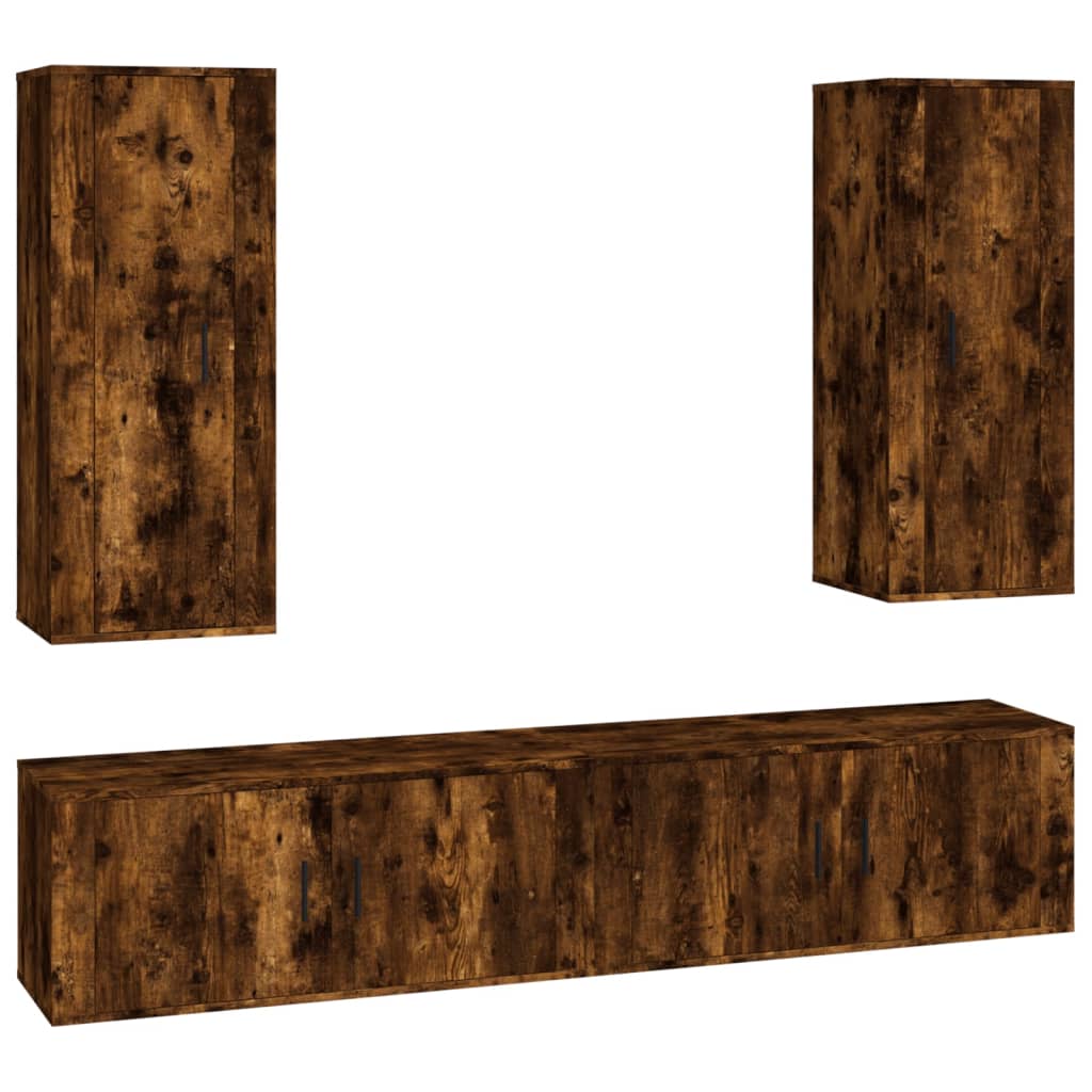 vidaXL 4-piece TV cabinet set engineered wood white