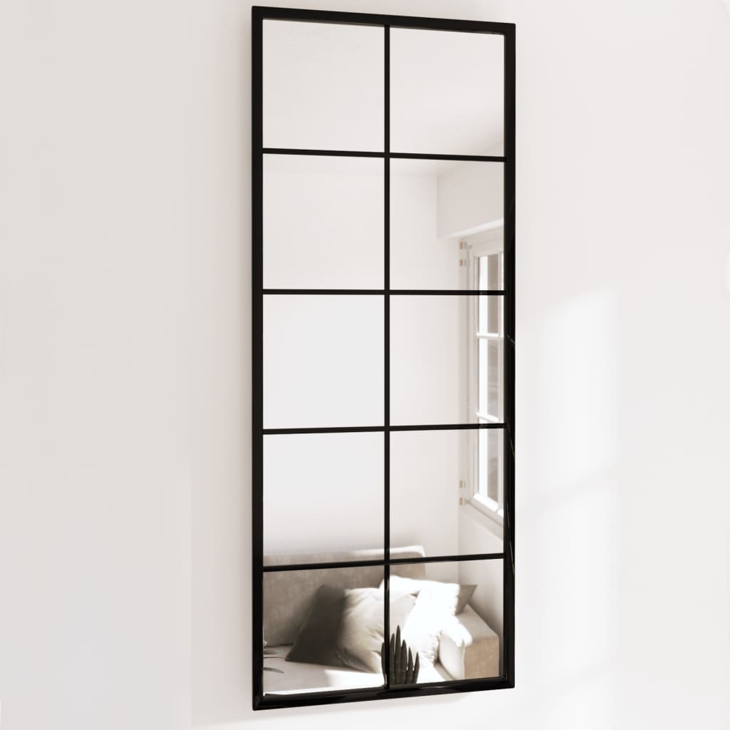 vidaXL Wandspiegels 2 st 80x60 cm metaal zwart