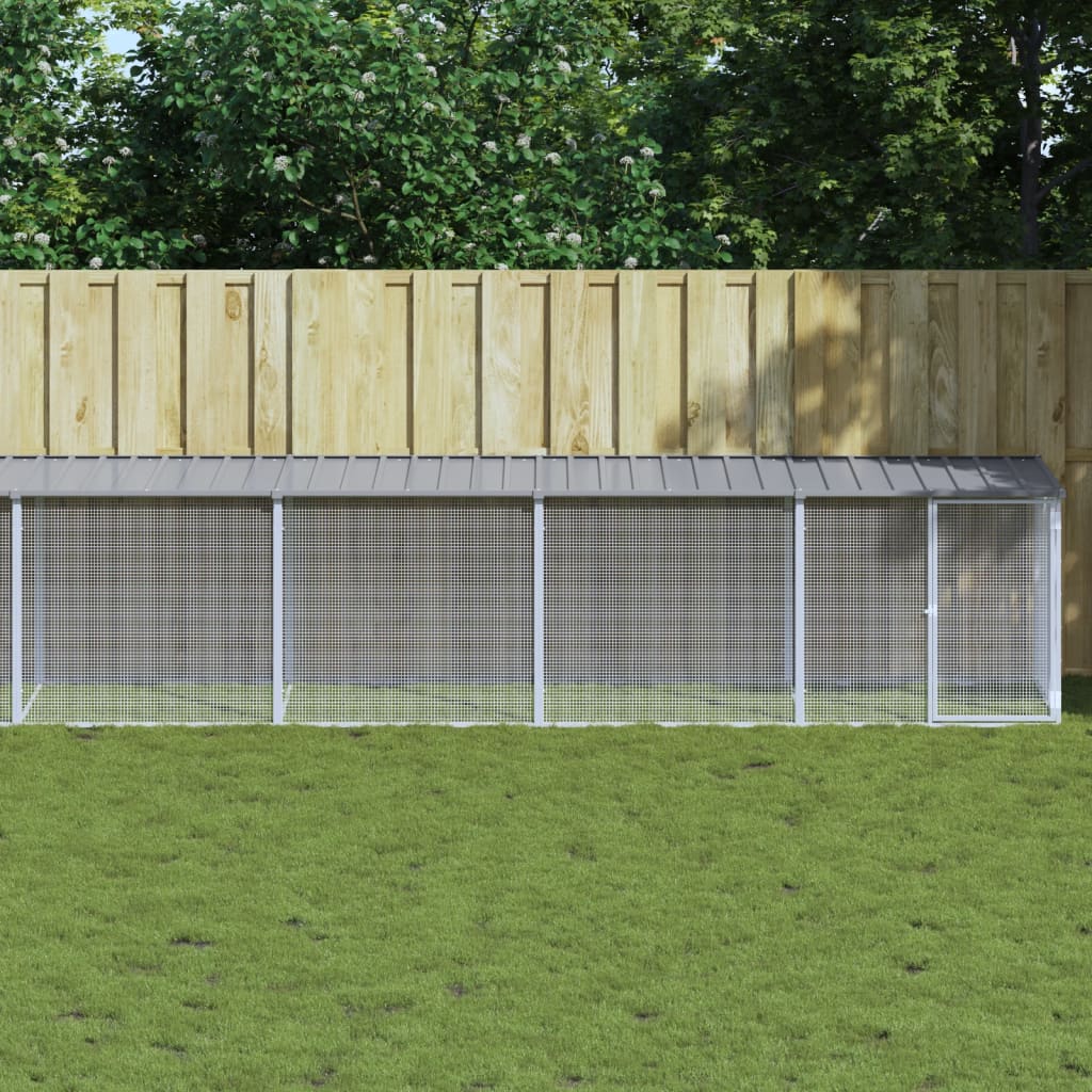 vidaXL Chicken Coop with Roof Anthracite 203x98x90 cm Galvanized Steel