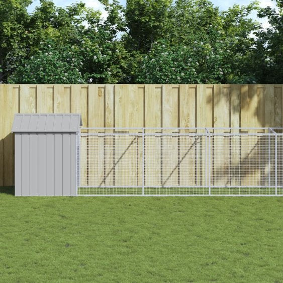 vidaXL Hondenhok met dak 117x201x123 cm gegalvaniseerd staal antraciet