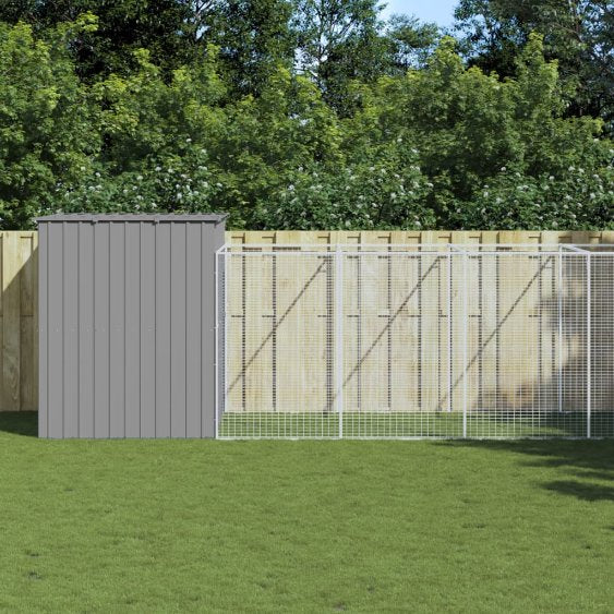 vidaXL Dog Kennel with Roof 214x153x181 cm Galvanized Steel Anthracite