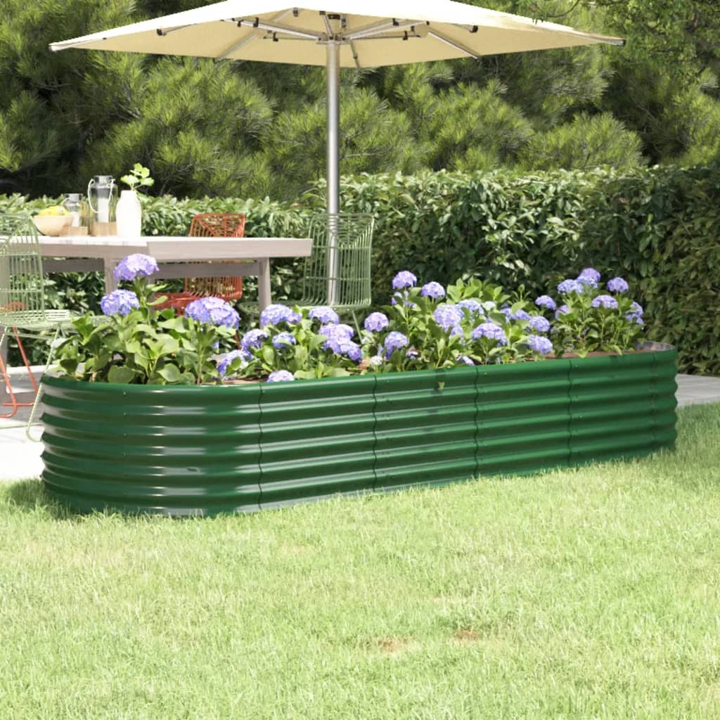 vidaXL Plantenbak 152x80x36 cm gegalvaniseerd staal groen