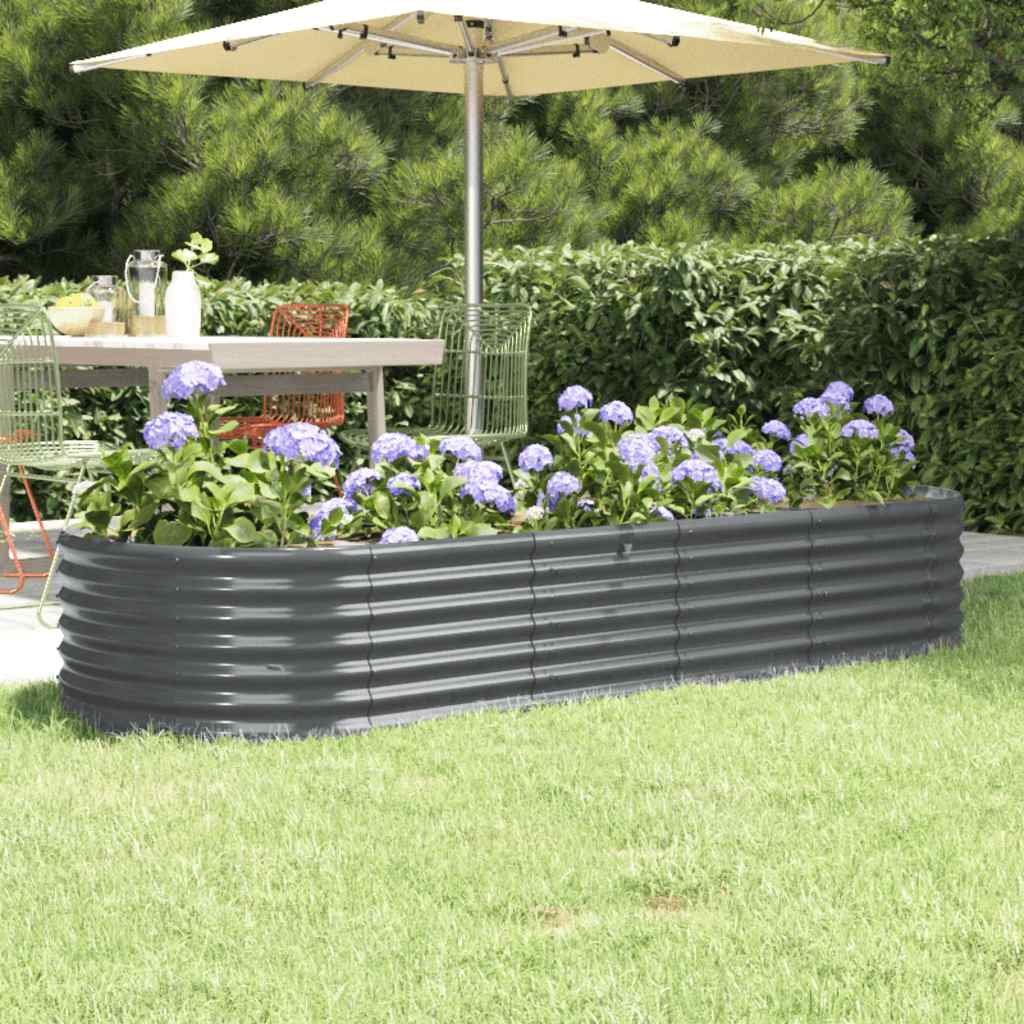 vidaXL Plantenbak 152x80x36 cm gegalvaniseerd staal groen