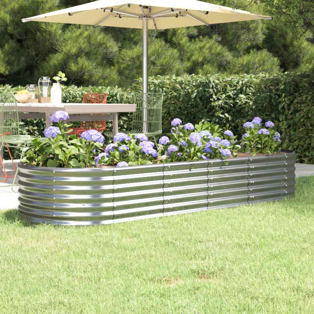 vidaXL Plantenbak 152x80x36 cm gegalvaniseerd staal groen