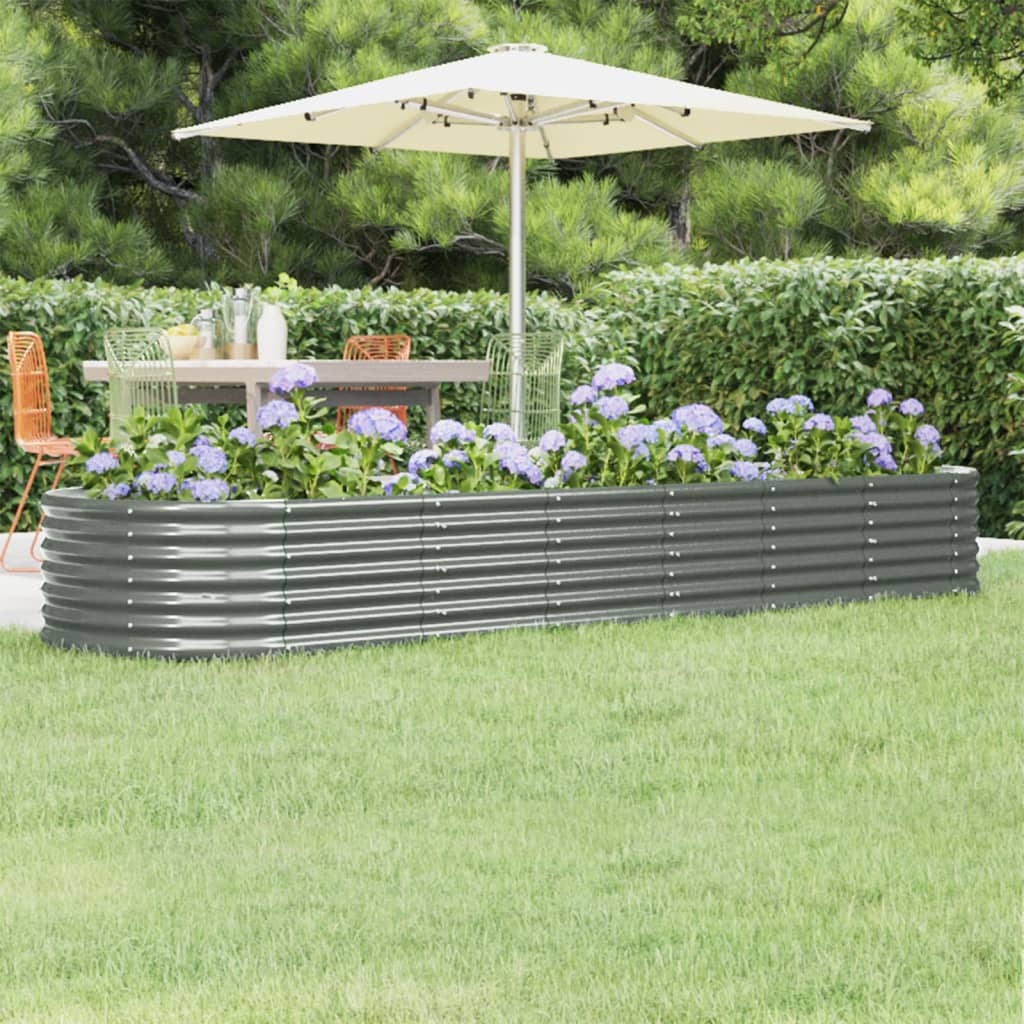 vidaXL Plantenbak 152x80x36 cm gegalvaniseerd staal groen