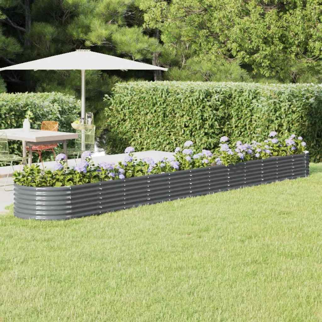 vidaXL Plantenbak 152x80x36 cm gegalvaniseerd staal groen