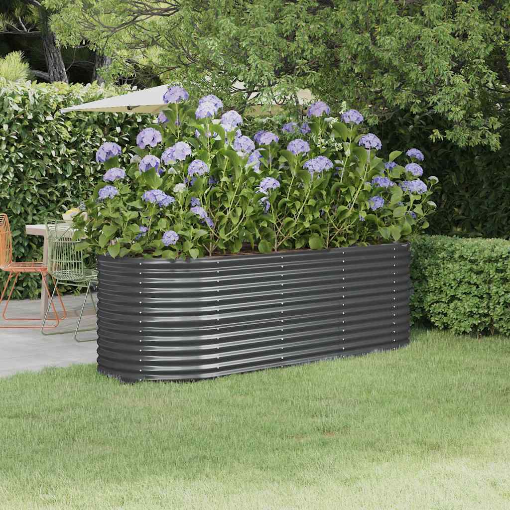vidaXL Plantenbak 152x80x36 cm gegalvaniseerd staal groen