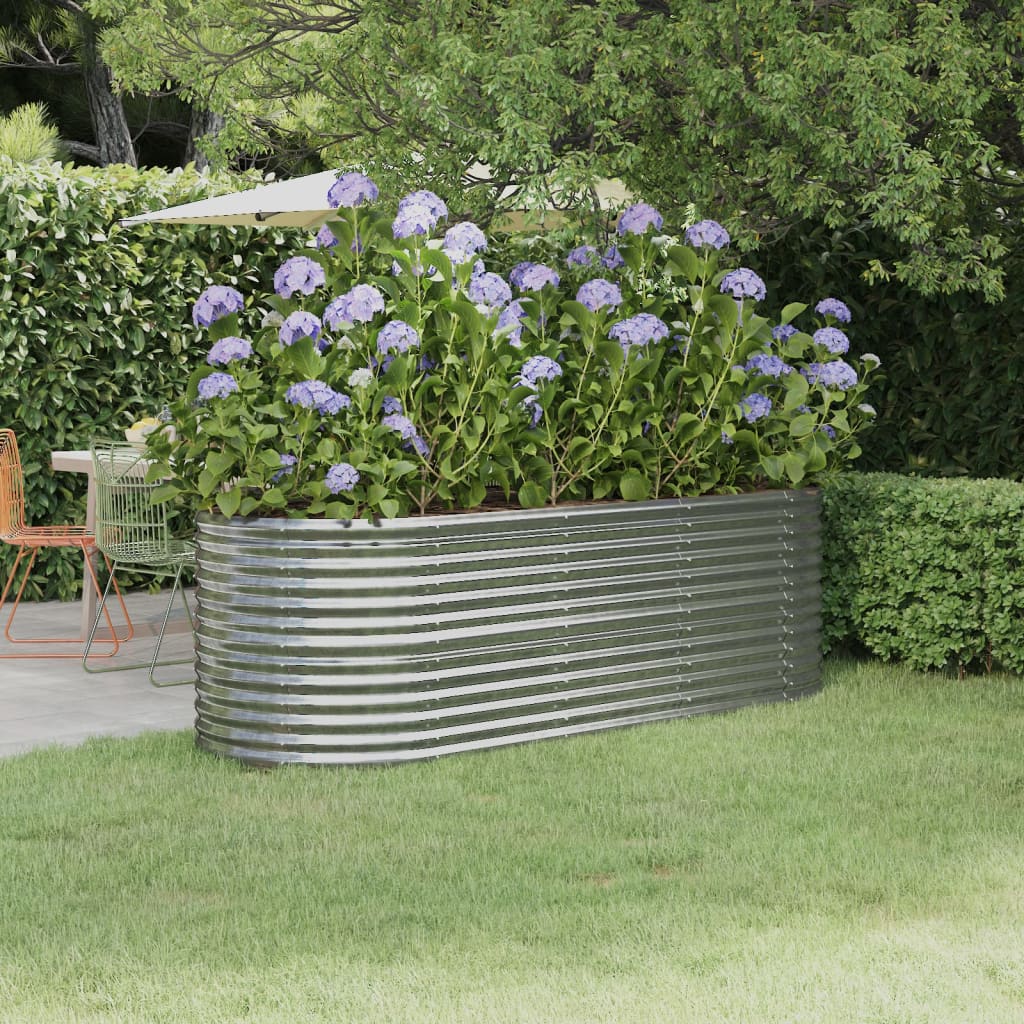 vidaXL Plantenbak 152x80x36 cm gegalvaniseerd staal groen