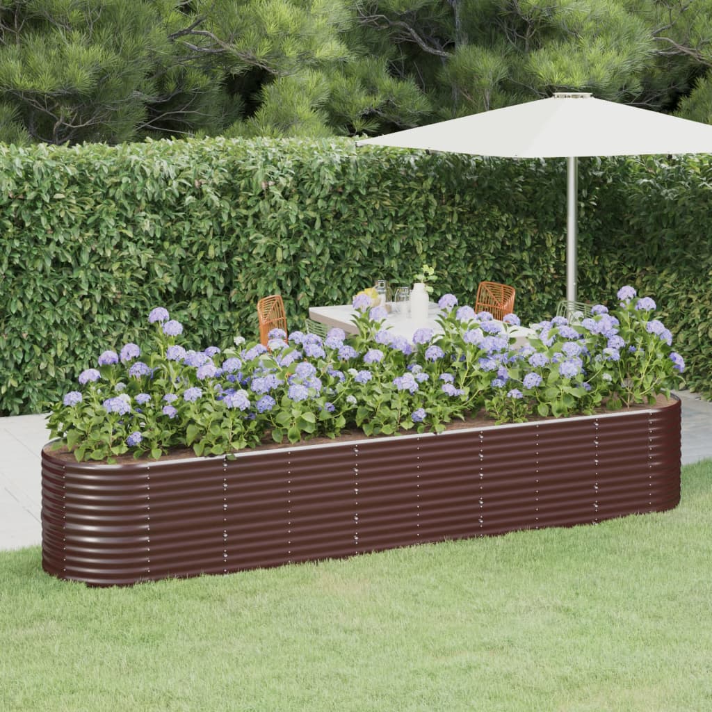 vidaXL Plantenbak 152x80x36 cm gegalvaniseerd staal groen