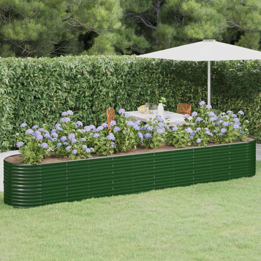 vidaXL Plantenbak 152x80x36 cm gegalvaniseerd staal groen