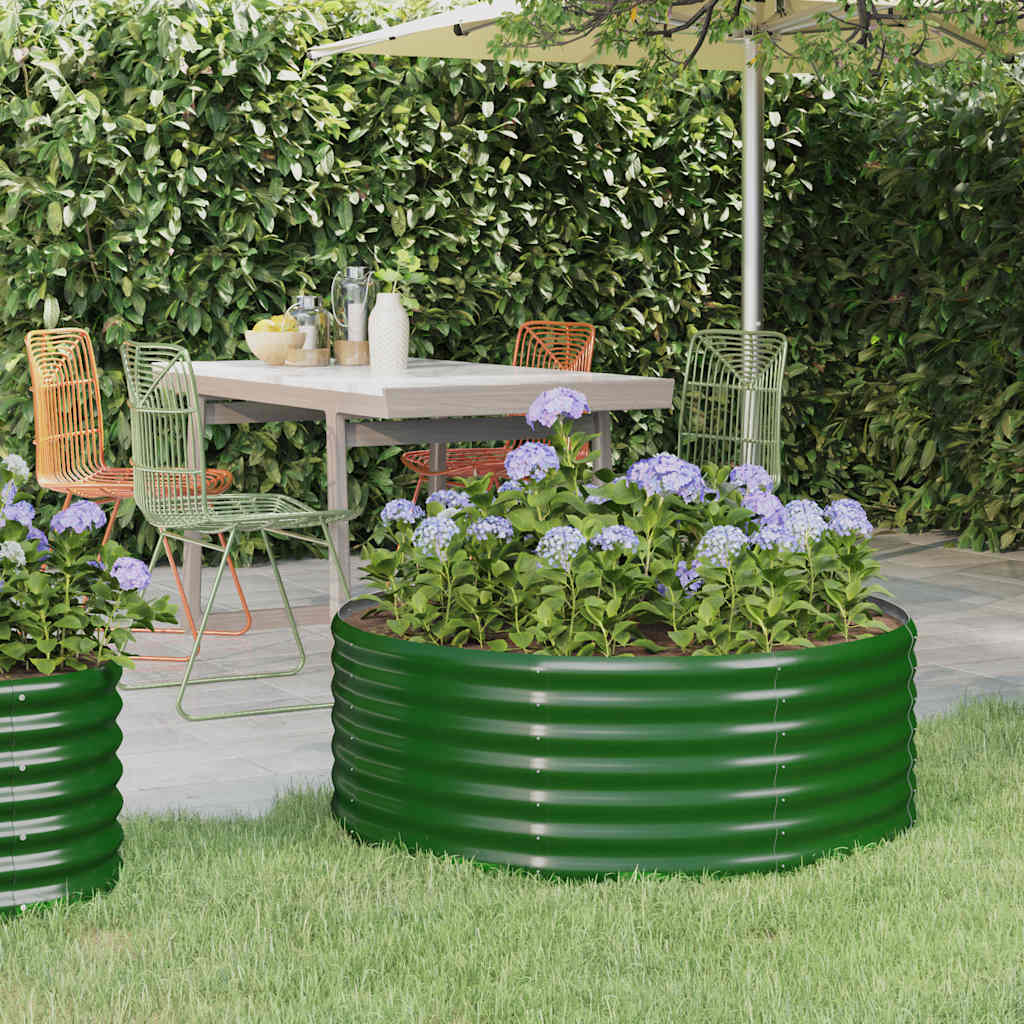 vidaXL Plantenbak 100x100x36 cm gegalvaniseerd staal groen