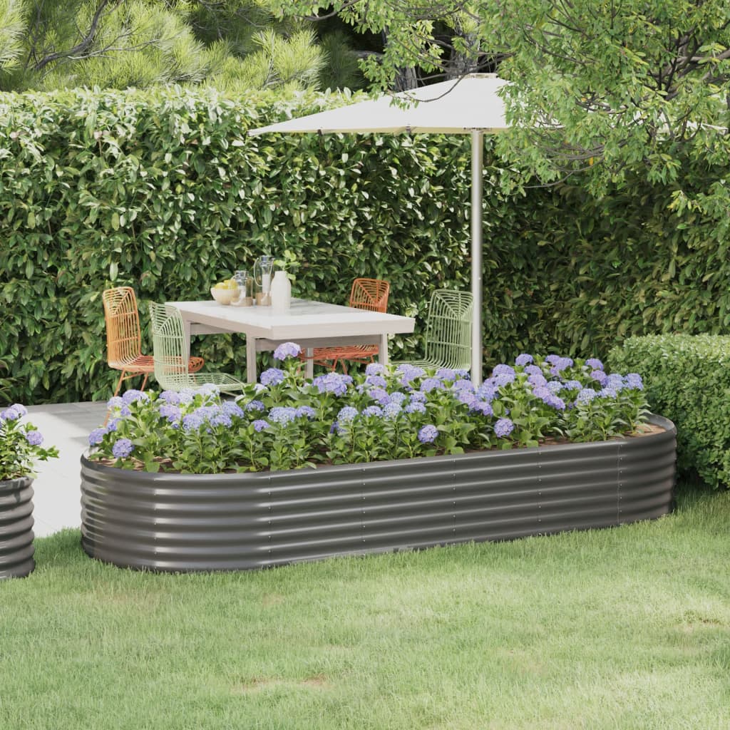 vidaXL Plantenbak 100x100x36 cm gegalvaniseerd staal groen