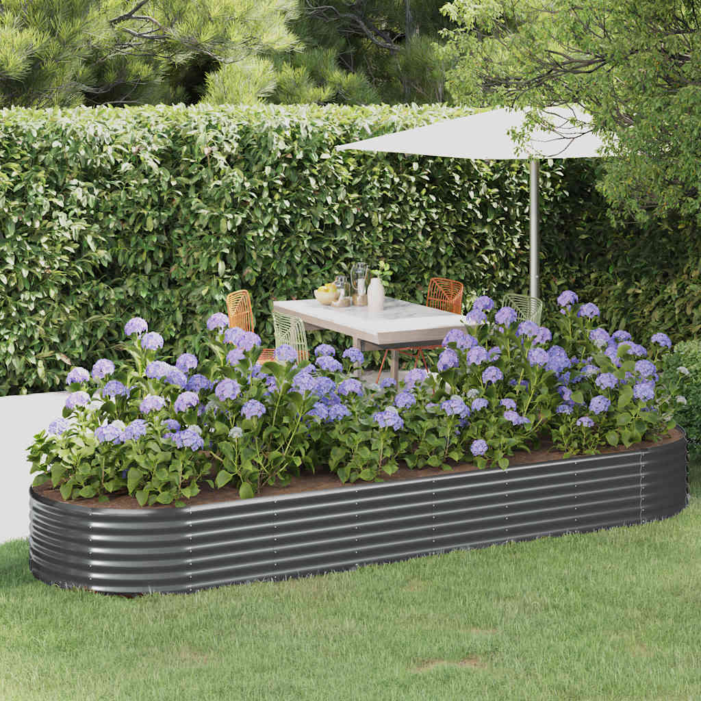 vidaXL Plantenbak 100x100x36 cm gegalvaniseerd staal groen