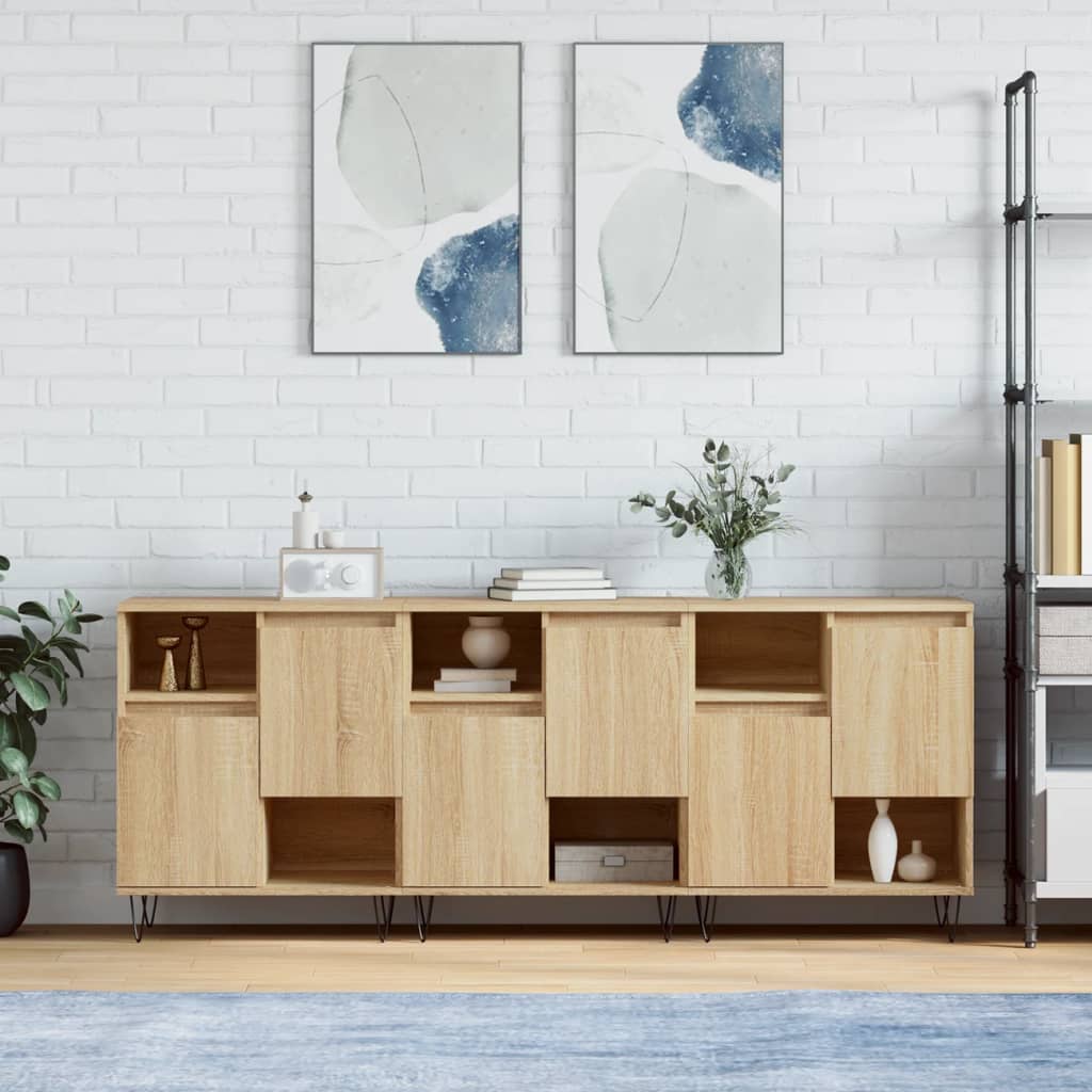 vidaXL Dressoirs 2 st bewerkt hout wit