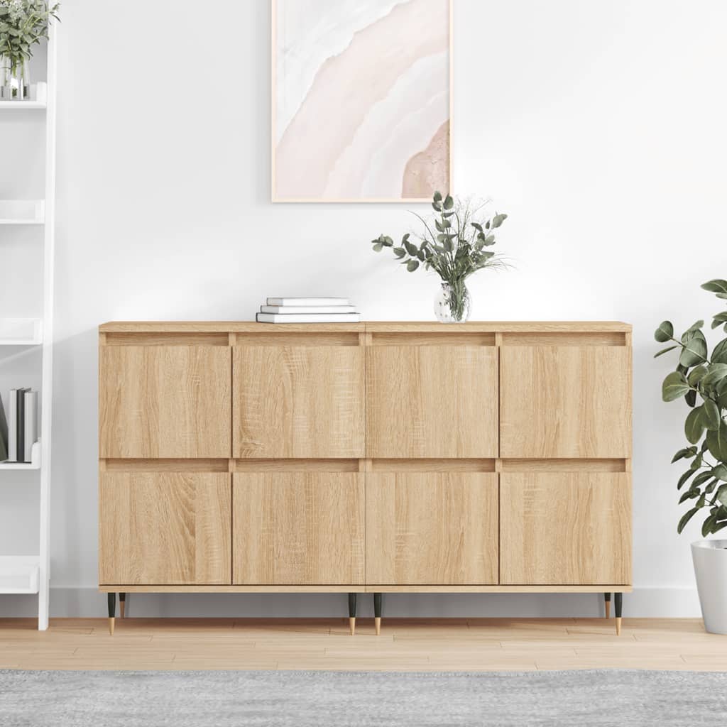 vidaXL Dressoirs 2 st bewerkt hout wit