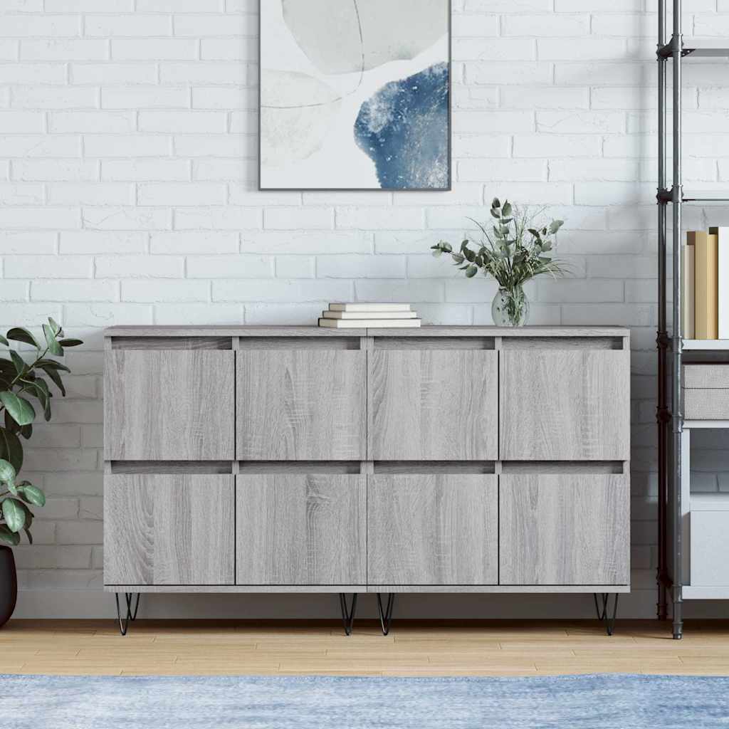 vidaXL Dressoirs 2 st bewerkt hout wit