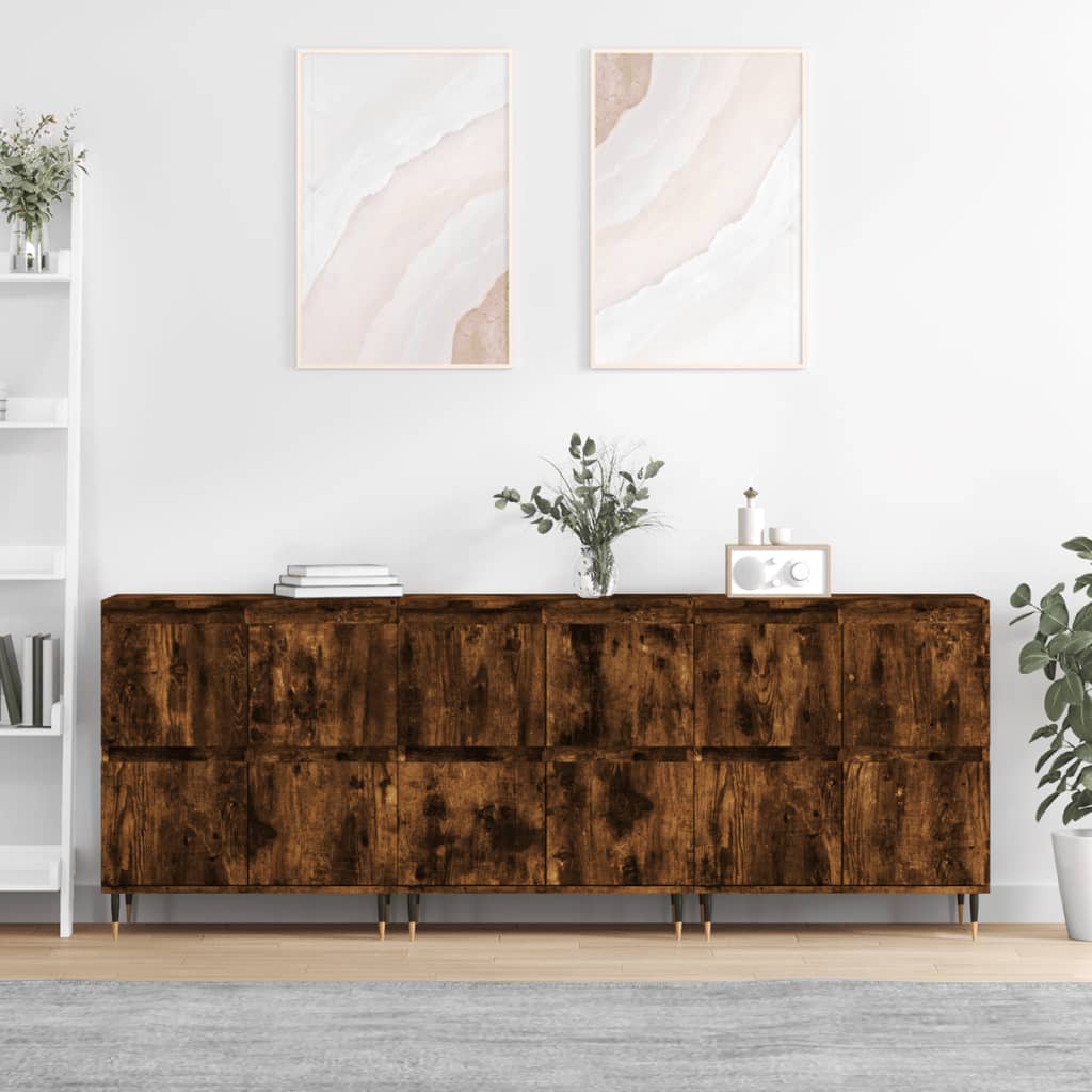 vidaXL Dressoirs 2 st bewerkt hout wit