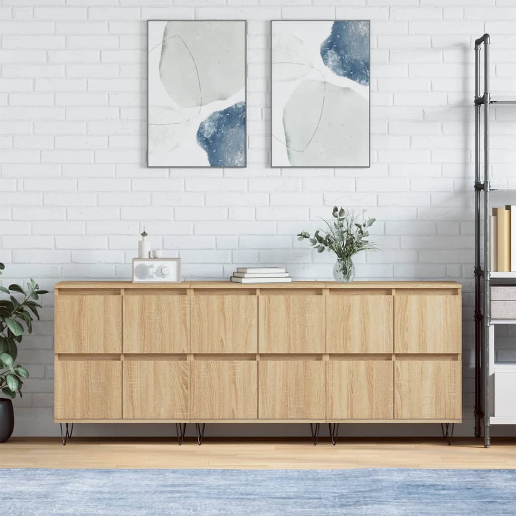 vidaXL Dressoirs 2 st bewerkt hout wit