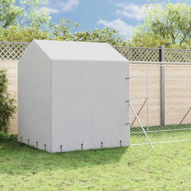 vidaXL Hondenkennel met dak 2x2x2,5 m gegalvaniseerd staal zilver