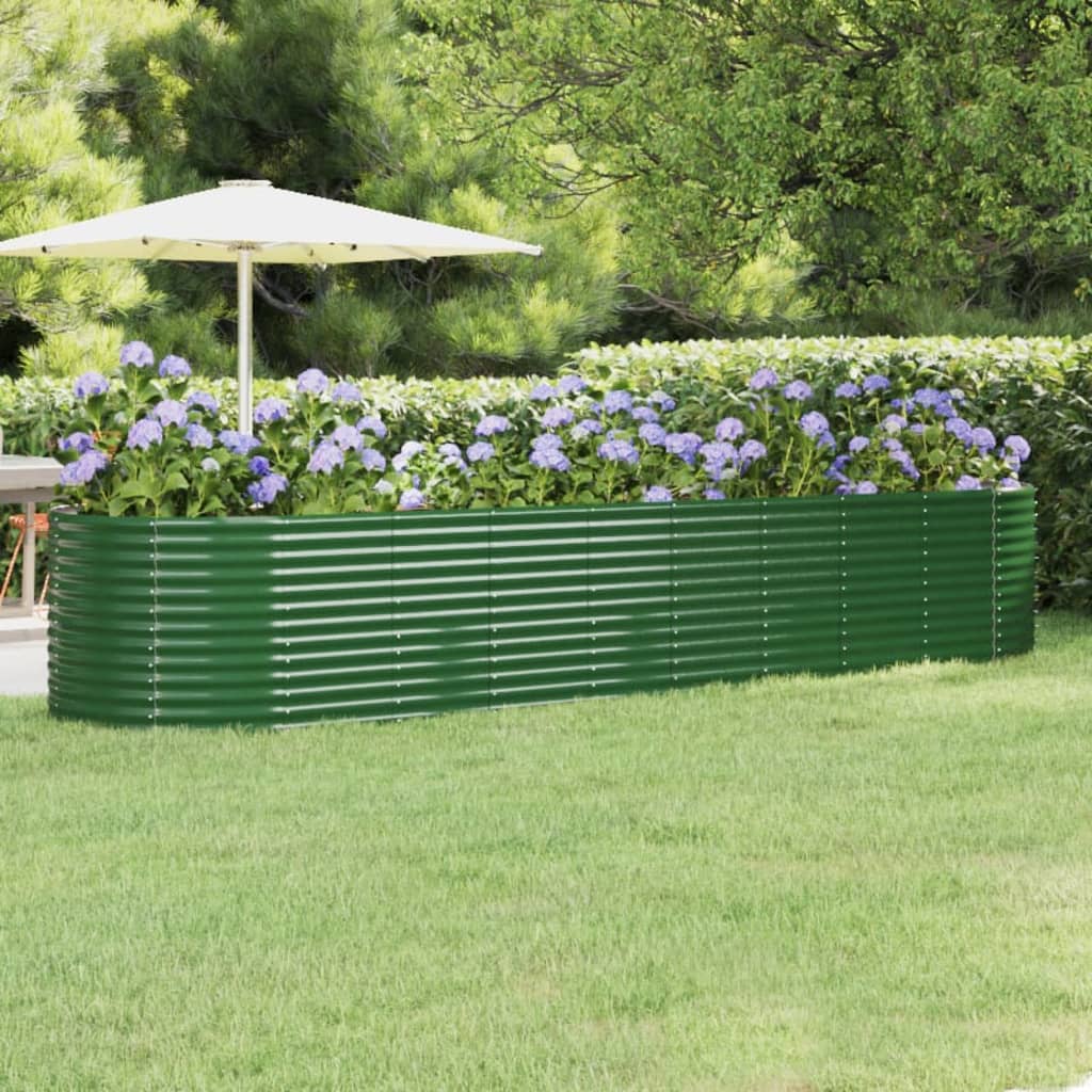 vidaXL Plantenbak 100x100x68 cm gegalvaniseerd staal groen