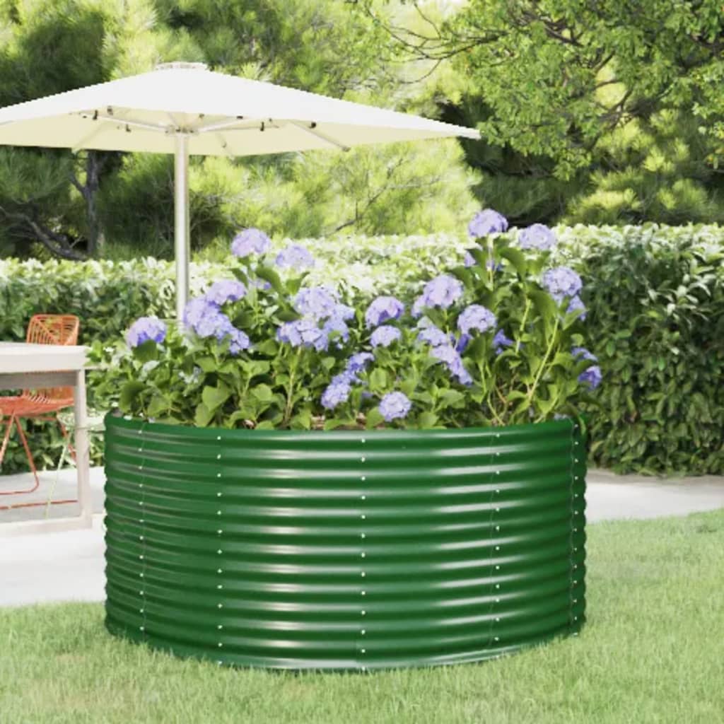 vidaXL Plantenbak 100x100x68 cm gegalvaniseerd staal groen