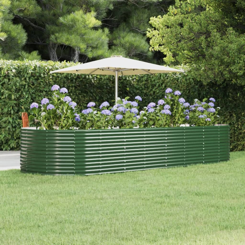 vidaXL Plantenbak 100x100x68 cm gegalvaniseerd staal groen