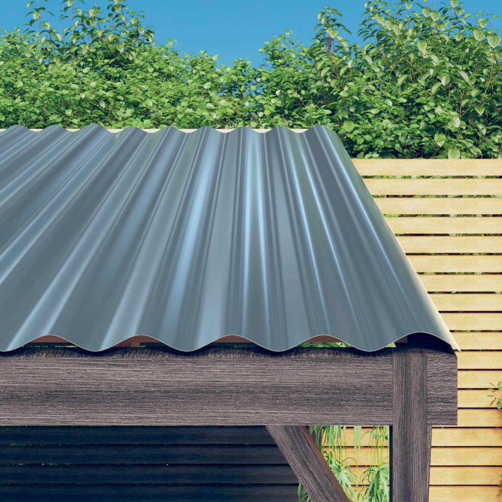 vidaXL Roof Panels 12 pcs 60x36 cm Galvanized Steel Green