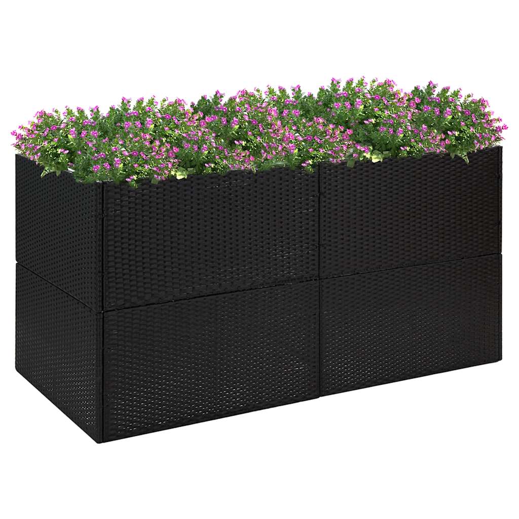 vidaXL Plantenbak 80x80x40 cm poly rattan zwart