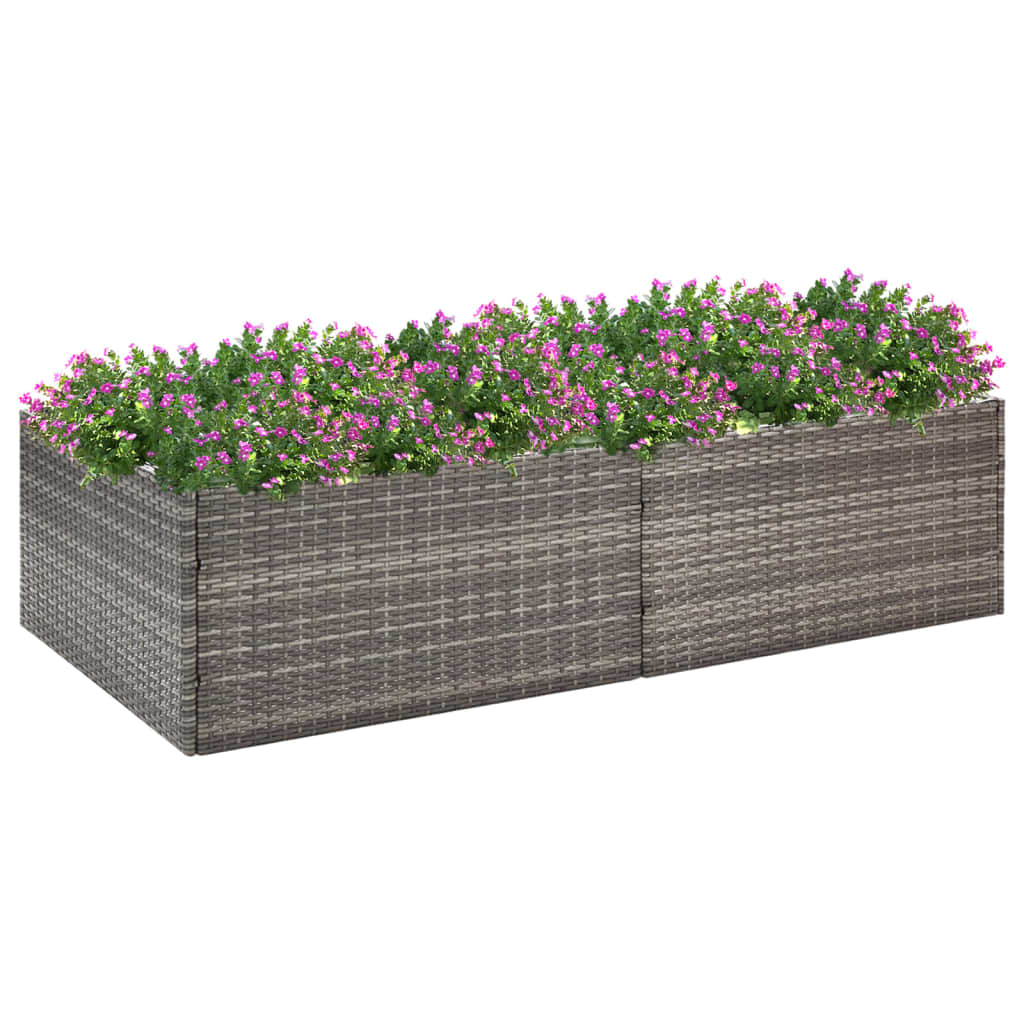 vidaXL Plantenbak 80x80x40 cm poly rattan zwart