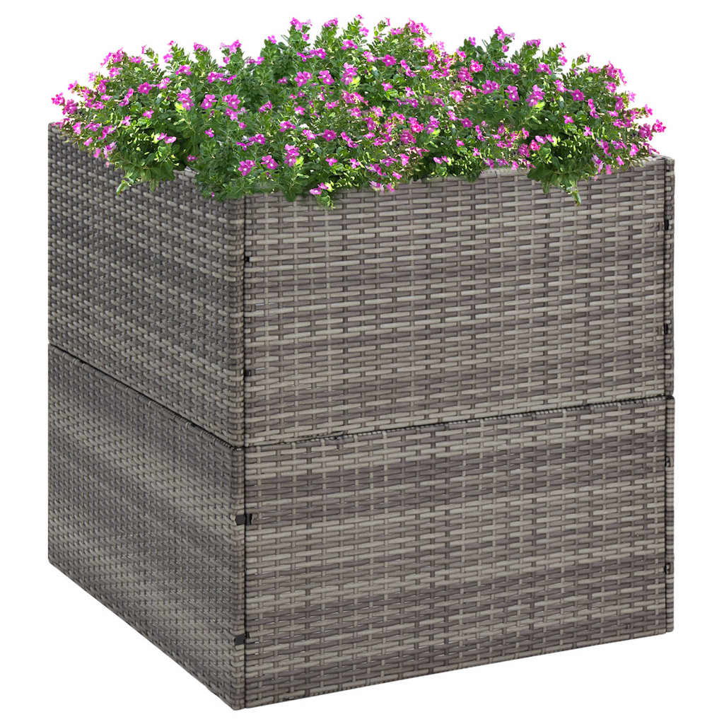 vidaXL Plantenbak 80x80x40 cm poly rattan zwart