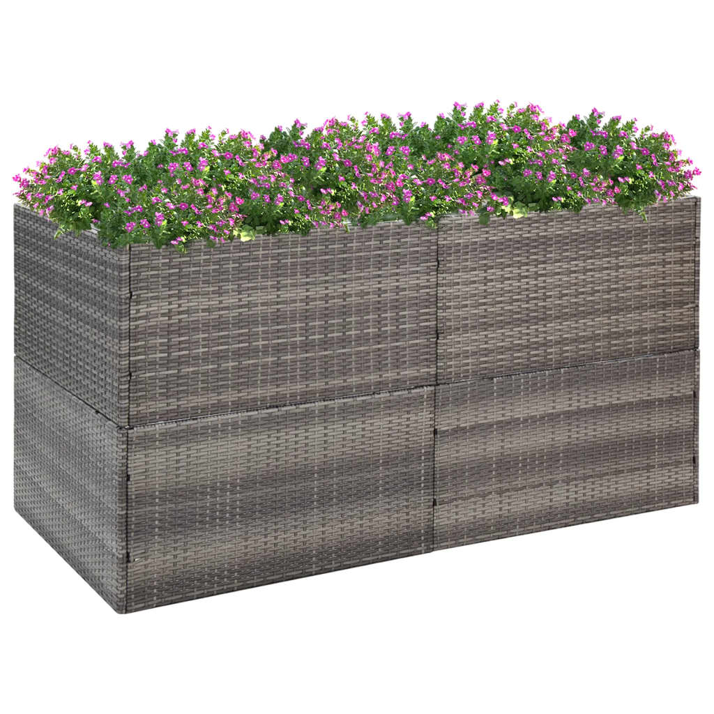 vidaXL Plantenbak 80x80x40 cm poly rattan zwart
