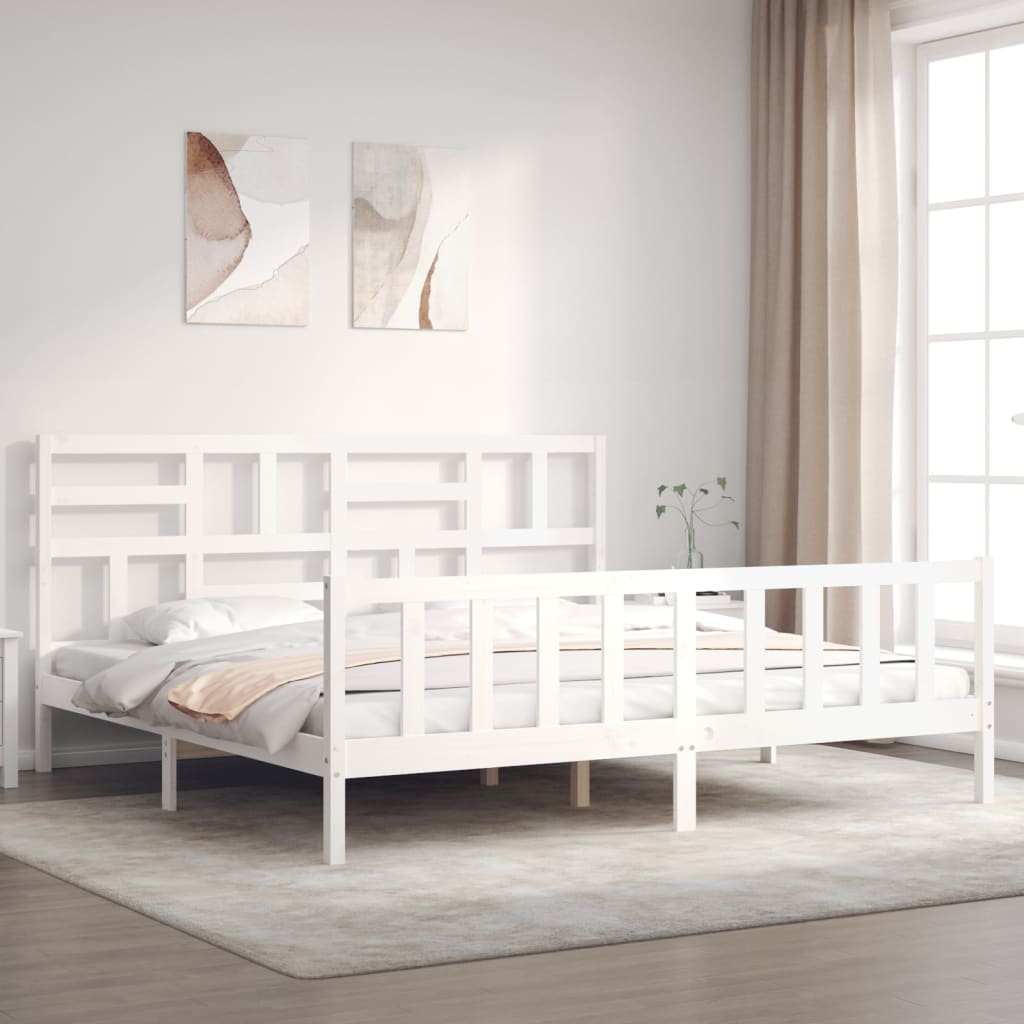 vidaXL Bed Frame with Headboard Solid Wood