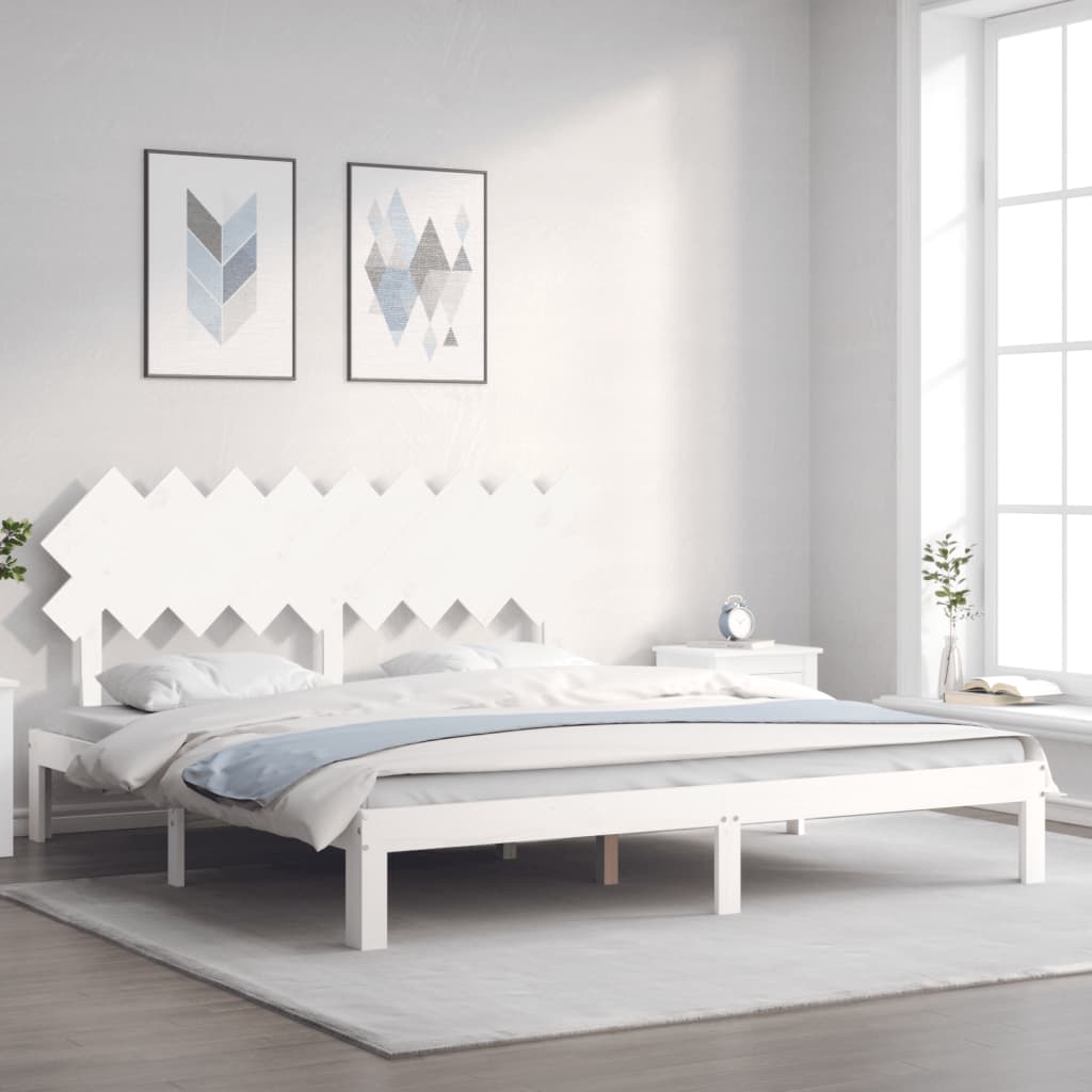 vidaXL Bed Frame with Headboard Solid Wood