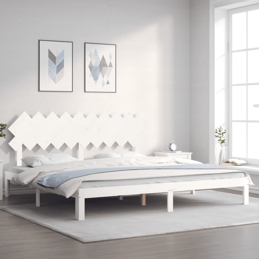 vidaXL Bed Frame with Headboard Solid Wood