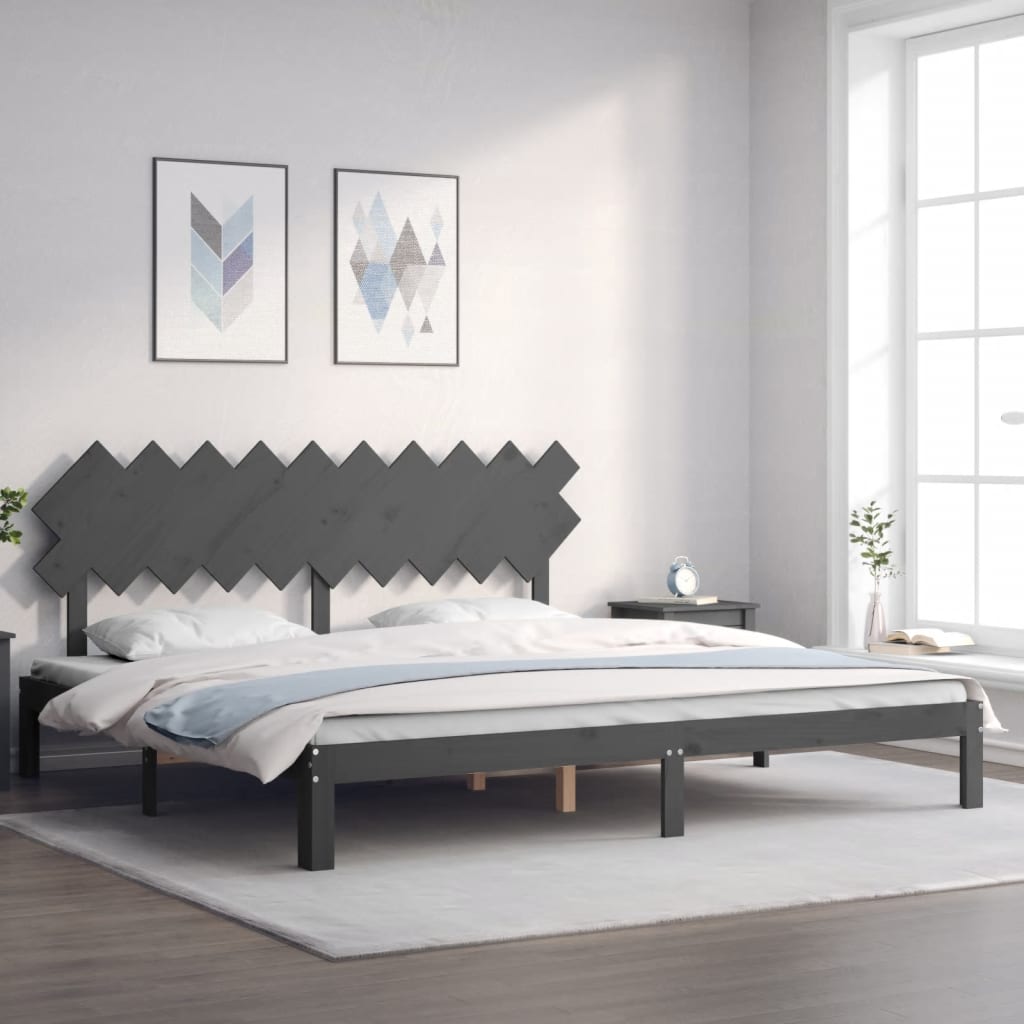 vidaXL Bed Frame with Headboard Solid Wood