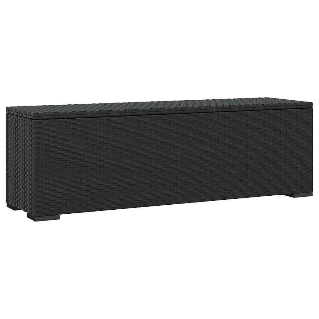vidaXL Voetenbankje met kussen 110x30x40 cm poly rattan zwart