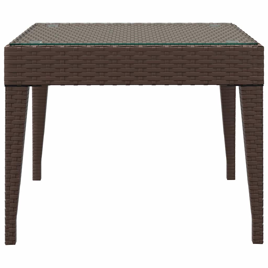 vidaXL Bijzettafel 50x50x38 cm poly rattan en gehard glas zwart