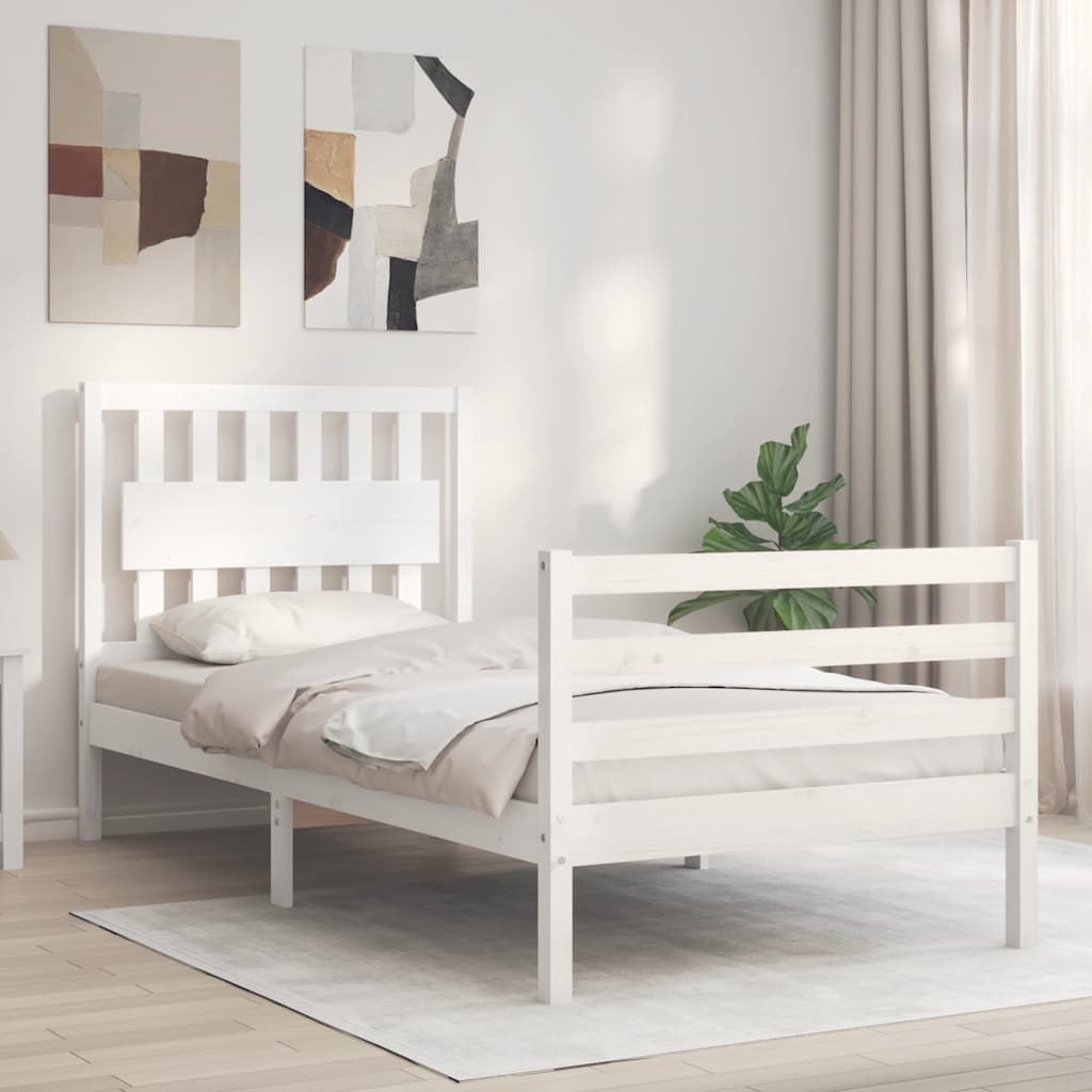 vidaXL Bed Frame with Headboard Solid Wood