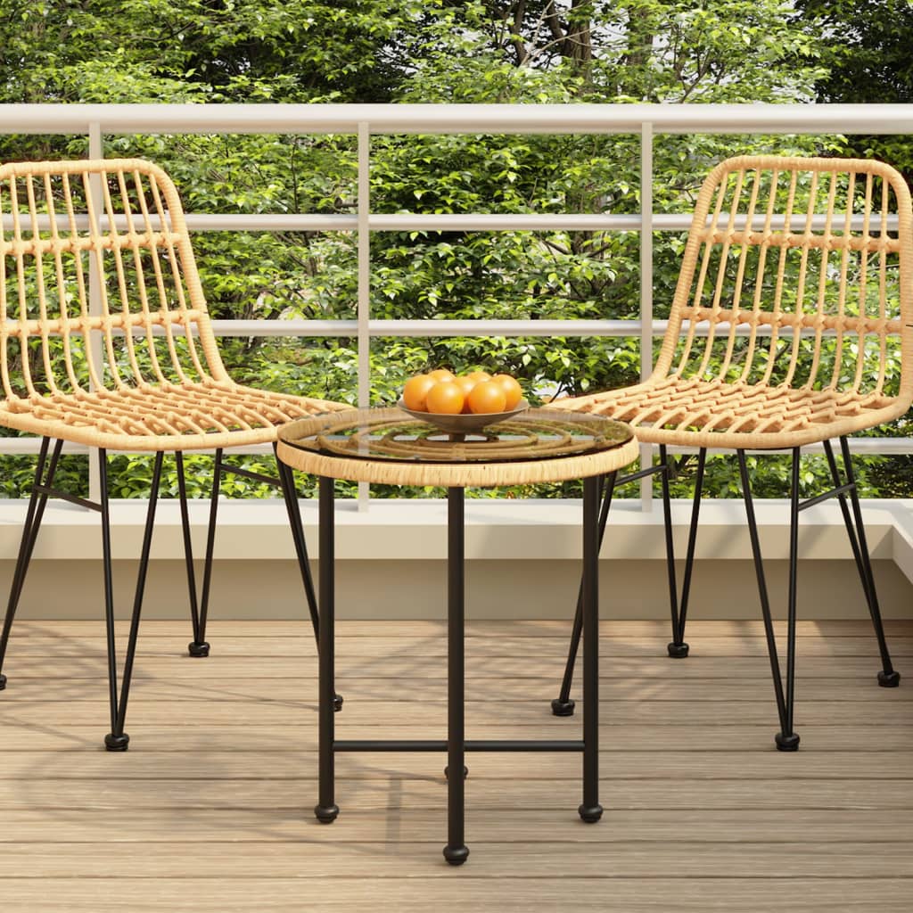 vidaXL Eettafel Ø50 cm gehard glas en staal