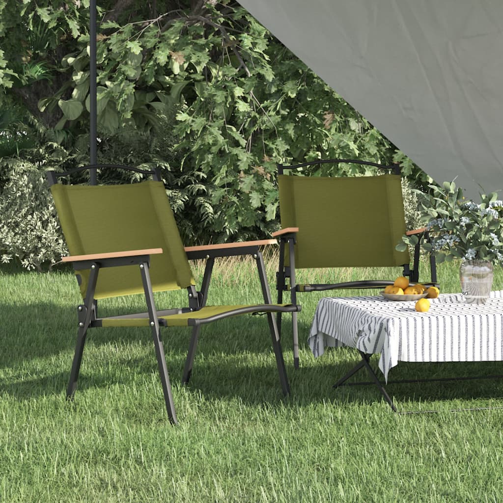 vidaXL Campingstoelen 2 st 54x43x59 cm oxford stof beige